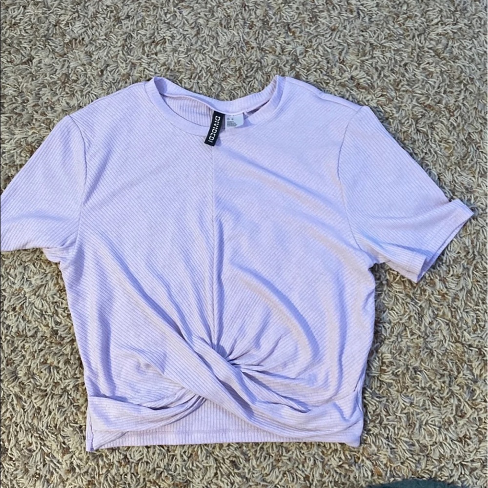 Purple criss cross crop top from Divided by H&M
